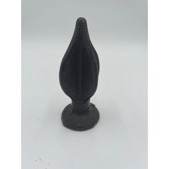 Vintage Iron Finial Topper Leaf Design Metal Salvage 5x2.5 - Picture 3 of 5